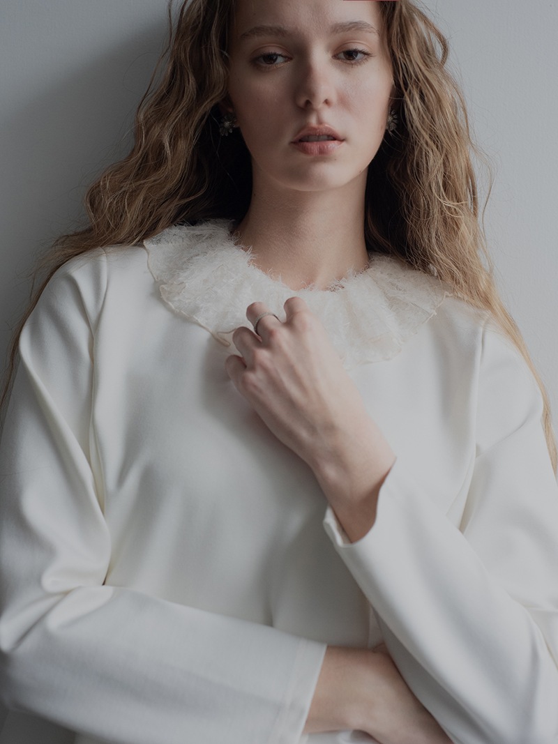 トレフルプラスワン TREFLE+1 フェザー襟トップス ホワイト フェザー襟トップス | Tops,トップス | | TREFLE＋1（トレフル