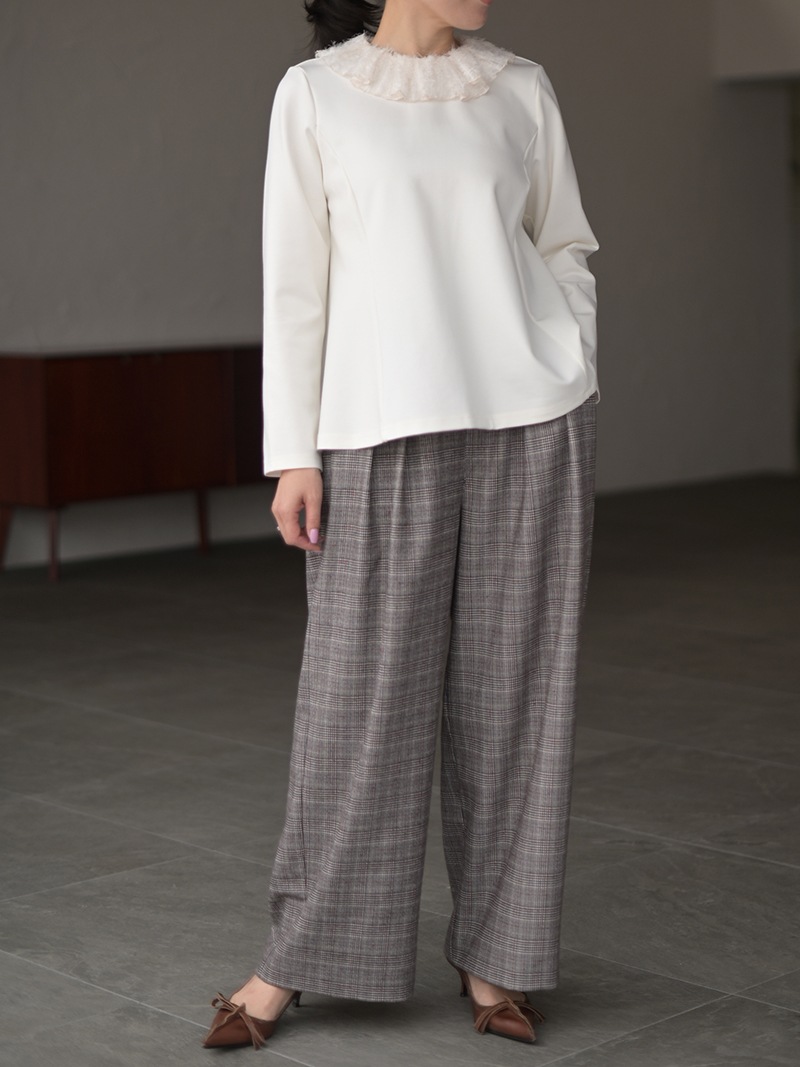 トレフルプラスワン TREFLE+1 フェザー襟トップス ホワイト フェザー襟トップス | Tops,トップス | | TREFLE＋1（トレフル