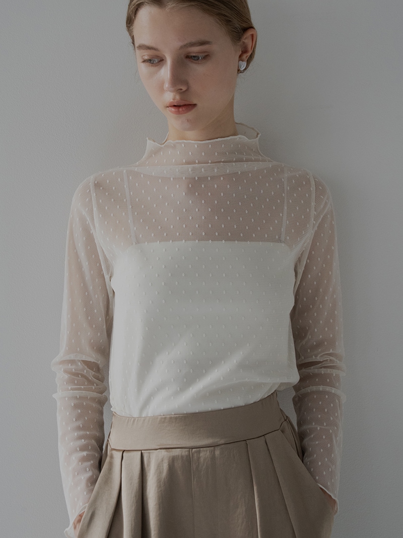 trefle+1 トレフル シアードットフェアリートップス ホワイト 1 ファッション trefle+1 トレフル シアードットフェアリー