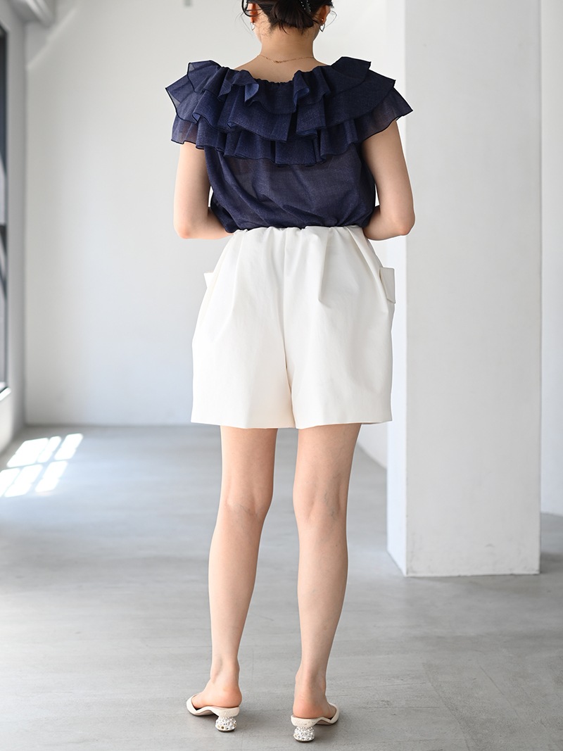 デニムオーガンジートップス | Tops,トップス | | TREFLE＋1（トレフル