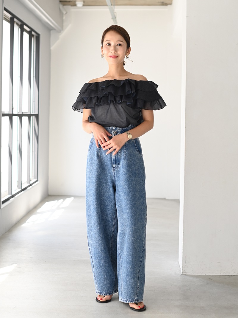 デニムオーガンジートップス | Tops,トップス | | TREFLE＋1（トレフル