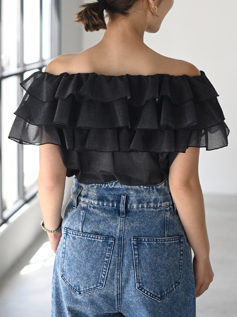 デニムオーガンジートップス | Tops,トップス | | TREFLE＋1（トレフル 