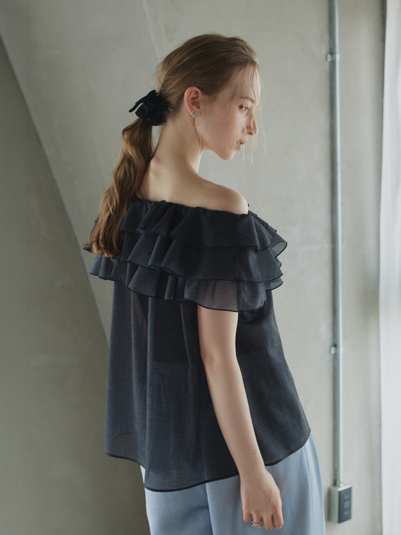 デニムオーガンジートップス | Tops,トップス | | TREFLE＋1（トレフル