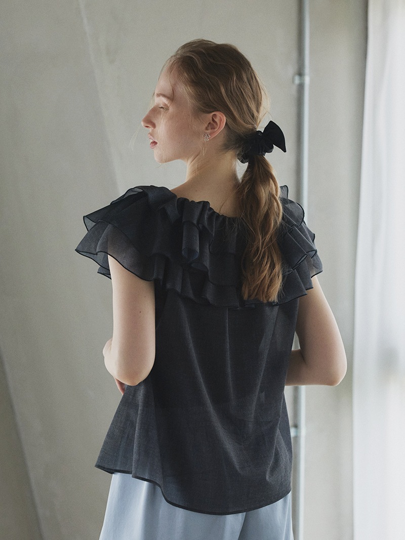 デニムオーガンジートップス | Tops,トップス | | TREFLE＋1（トレフル