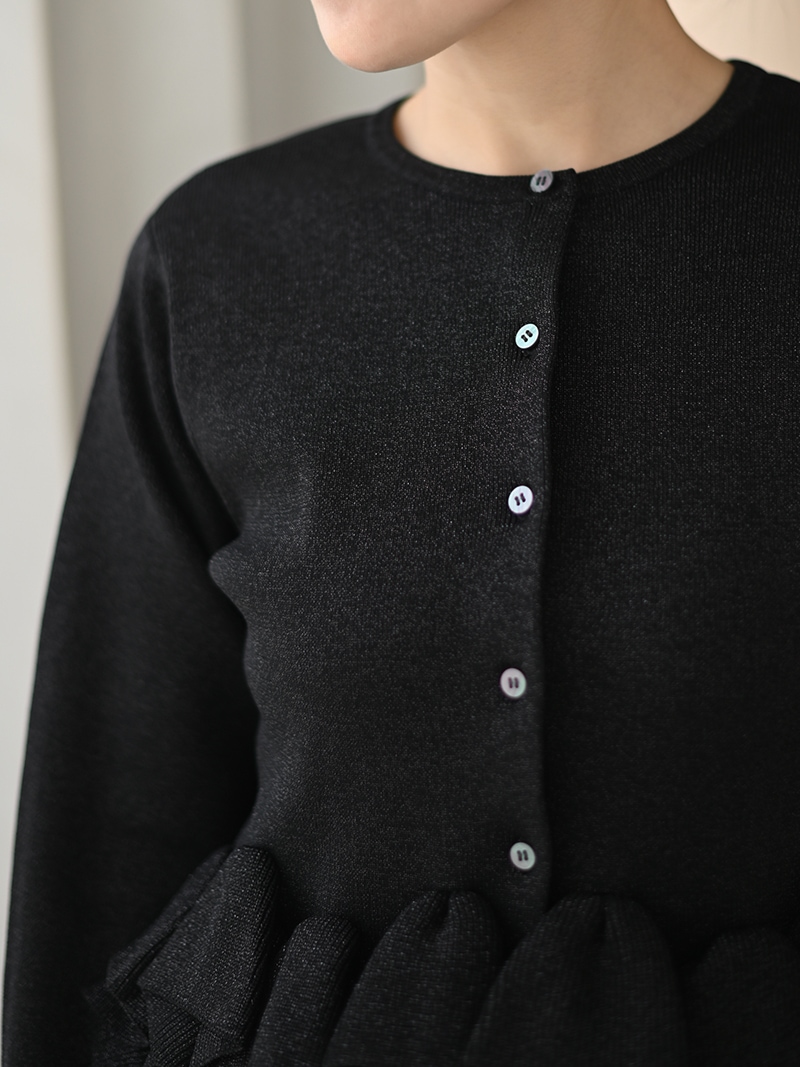 【美品】トレフルプラスワン　スワンカーディガン　ブラック ラメスワンカーディガン | Cardigan,長袖 | | TREFLE＋1
