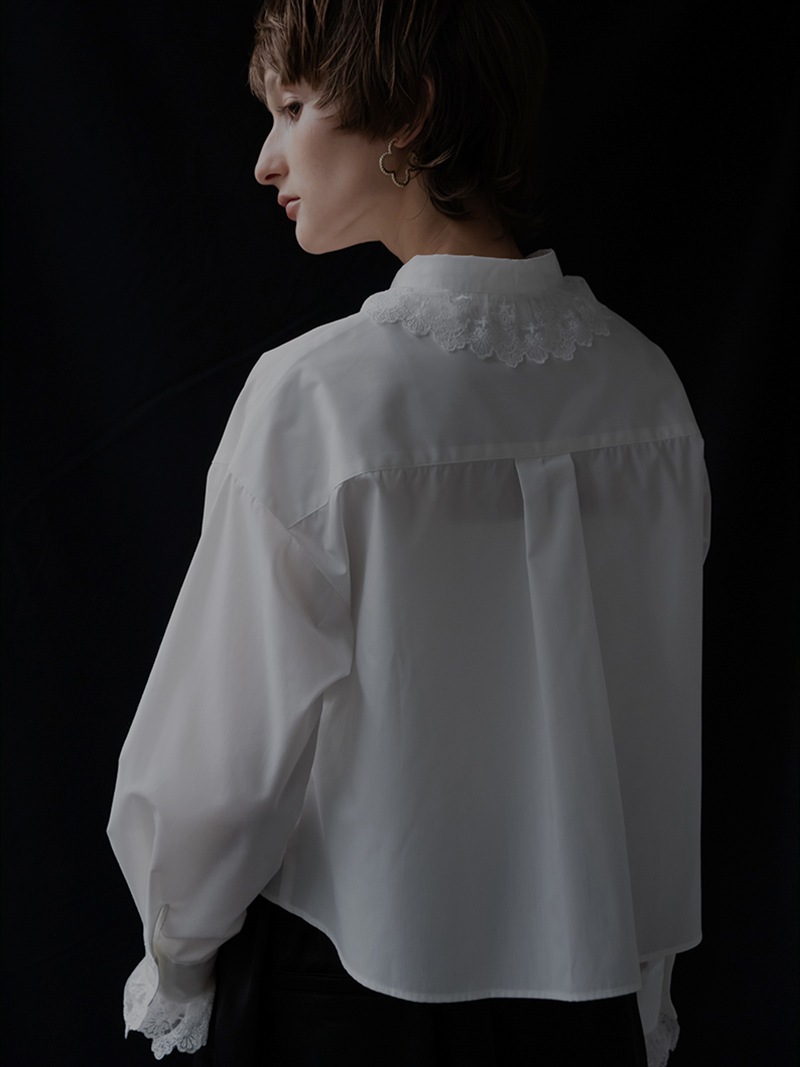 新品トレフルプラスワン trefle+1 オペラブラウス フリル ブラウン フェザー襟トップス | Tops,トップス | | TREFLE＋1（トレフルプラスワン）