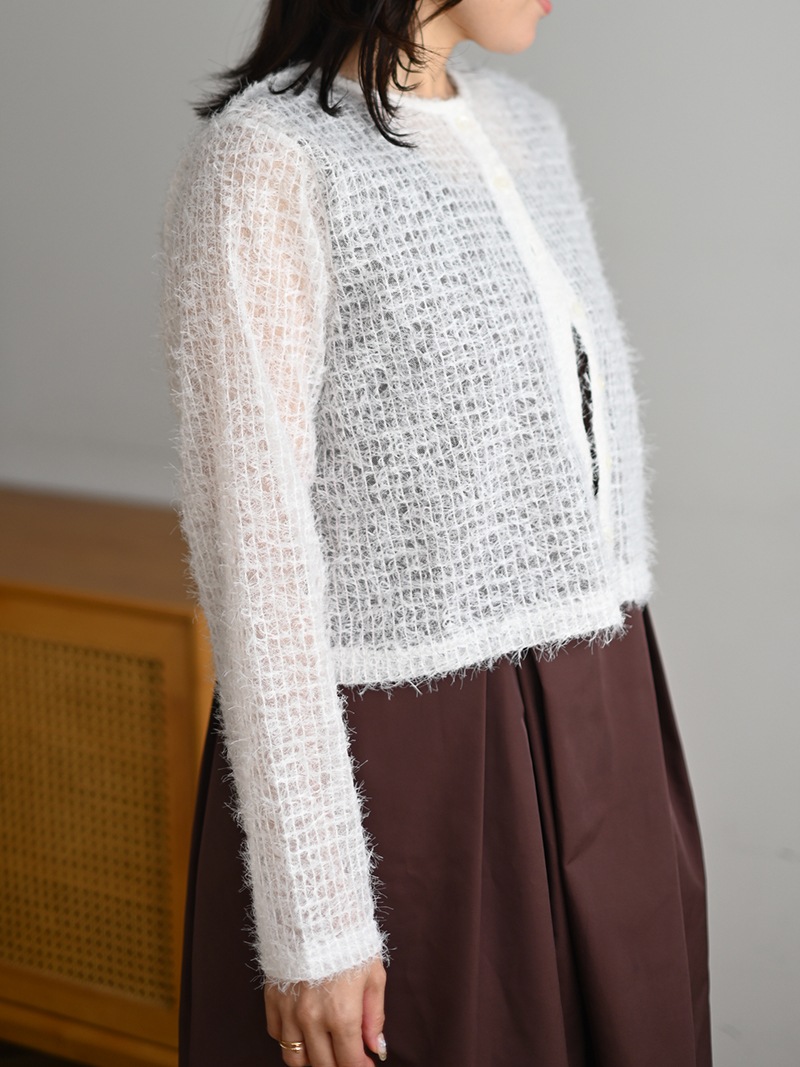 TREFLE+1（トレフルプラスワン）　フェザーチュールカーディガン フェザーチュールカーディガン | Cardigan,長袖 | | TREFLE＋1