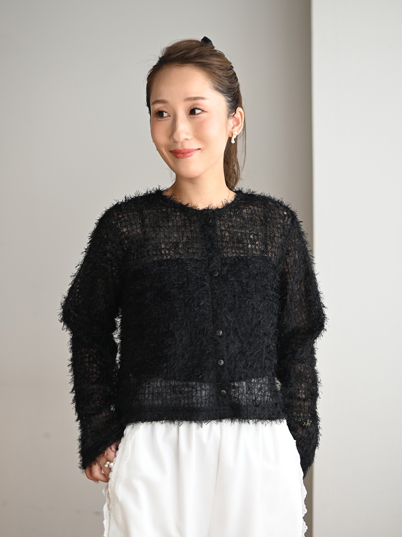 TREFLE+1（トレフルプラスワン）　フェザーチュールカーディガン フェザーチュールカーディガン | Cardigan,長袖 | | TREFLE＋1