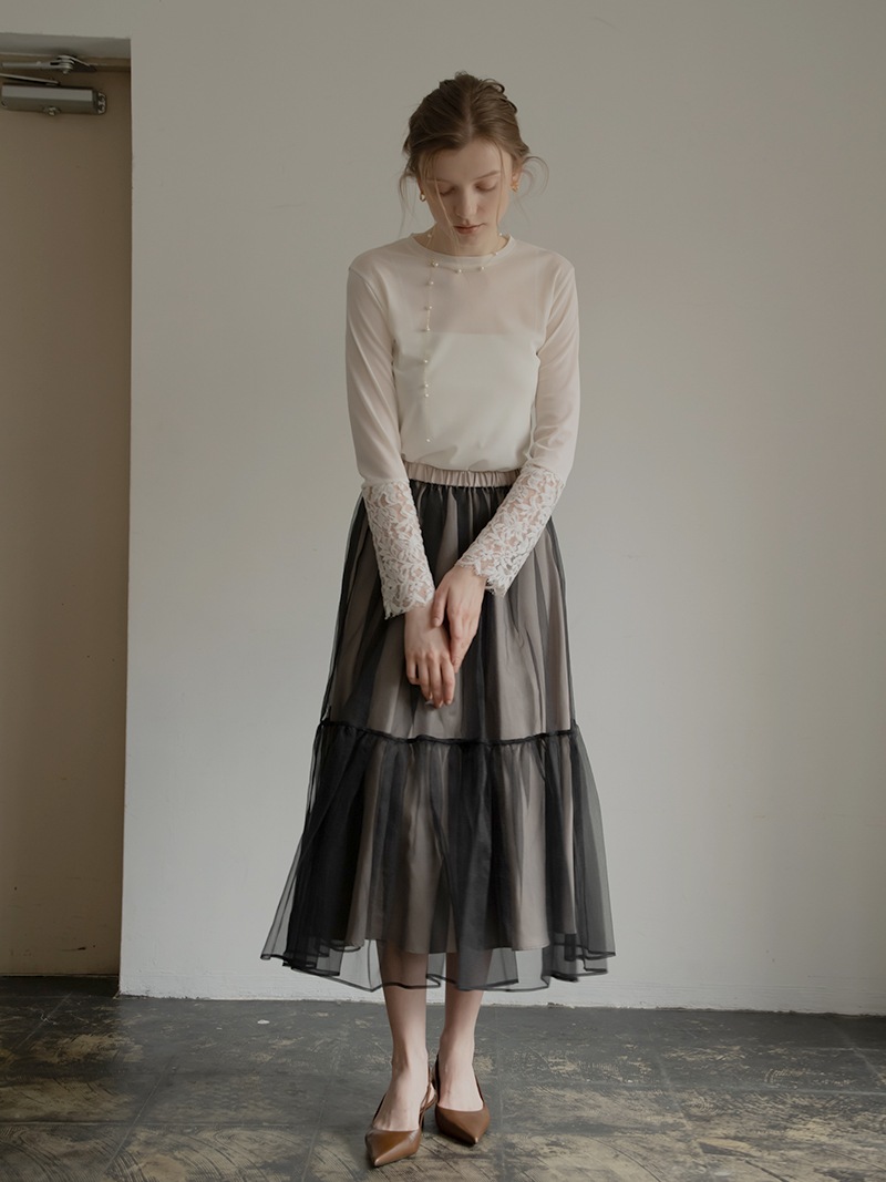 レースシアートップス | Tops,Tシャツ | | TREFLE＋1（トレフルプラス