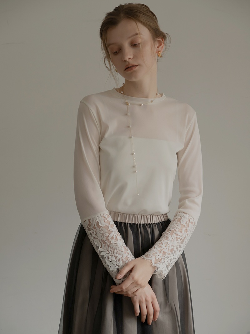 レースシアートップス | Tops,Tシャツ | | TREFLE＋1（トレフルプラス