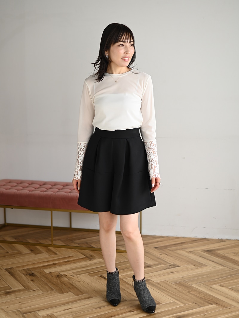 TREFLE＋1 トレフルプラスワン ハートシアートップス ブラック TREFLE＋1 トレフルプラスワン ハートシアートップス ブラック