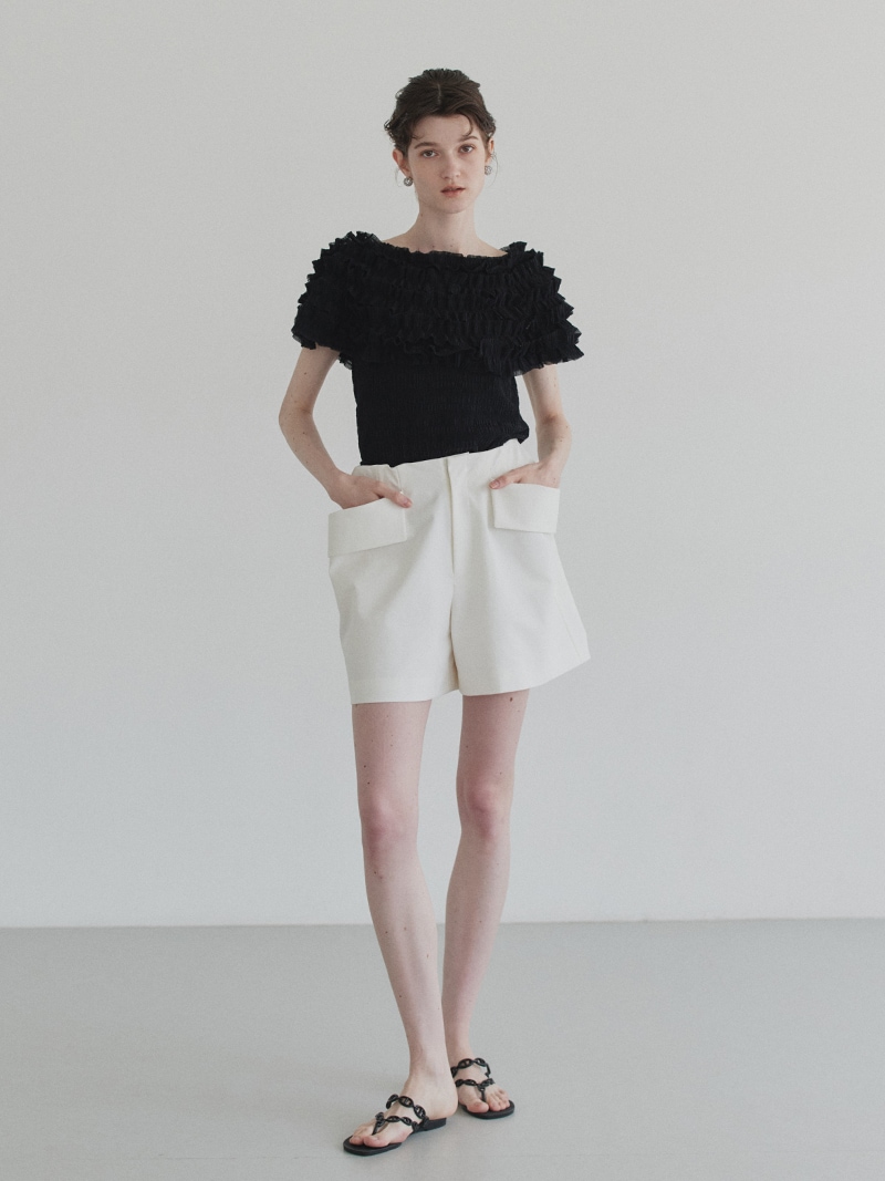メモリーギャバショートパンツ(WHITE) | Bottoms,ショート