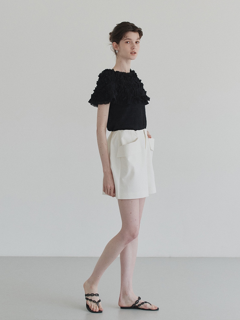 メモリーギャバショートパンツ(WHITE) | Bottoms,ショート