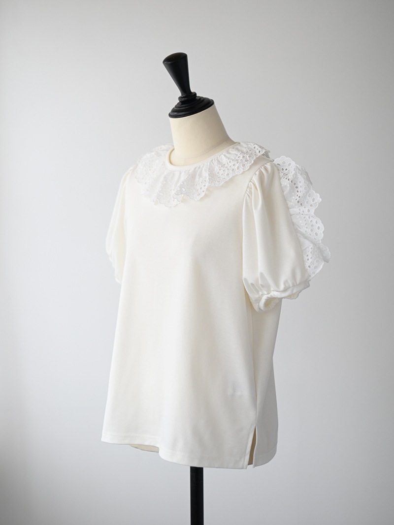 パンチングレーストップス | Tops,トップス | | TREFLE＋1（トレフル trefle+1 ノースリーブ アメスリレーストップス ホワイト