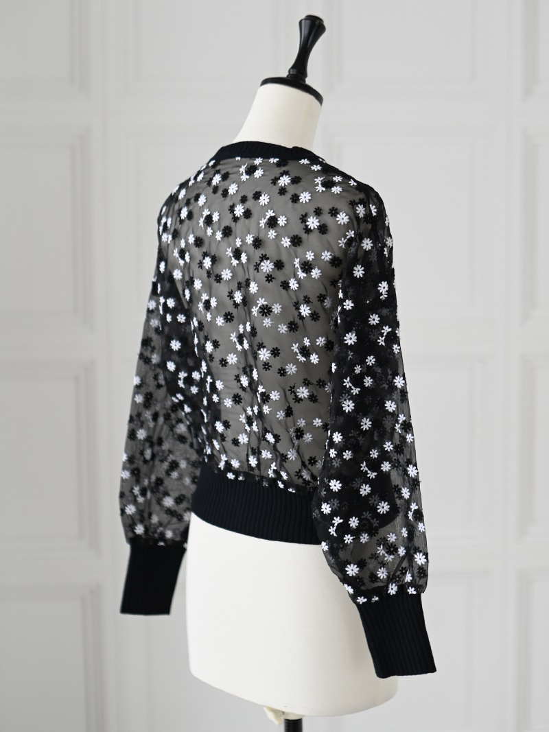 TRÈFLE+1トレフルプラスワン マーガレットカーディガンオーガンジーシアー TRÈFLE+1トレフルプラスワン マーガレットカーディガン