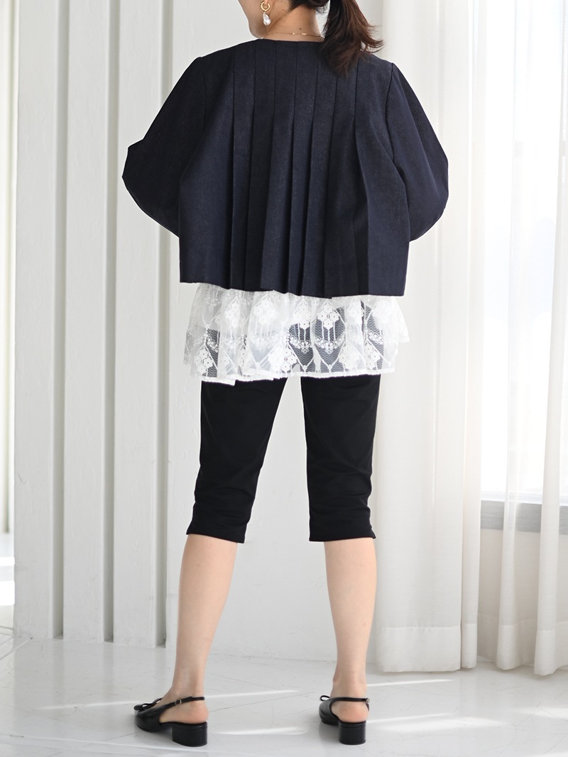【週末限定】大人気！TREFLE +１　トレフル　プリーツデニムジャケット プリーツデニムジャケット | Outer | | TREFLE＋1（トレフル