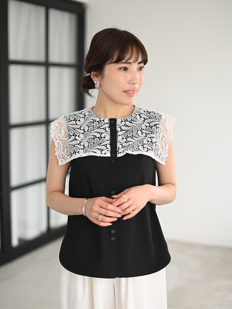 レースカラーブラウス | Tops,ブラウス | | TREFLE＋1（トレフルプラス