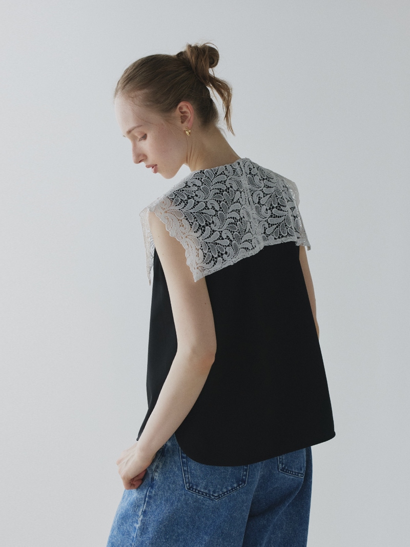 トレフルプラスワン trefle+1 レース襟ブラウス　新品 レースカラーブラウス | Tops,ブラウス | | TREFLE＋1（トレフルプラス