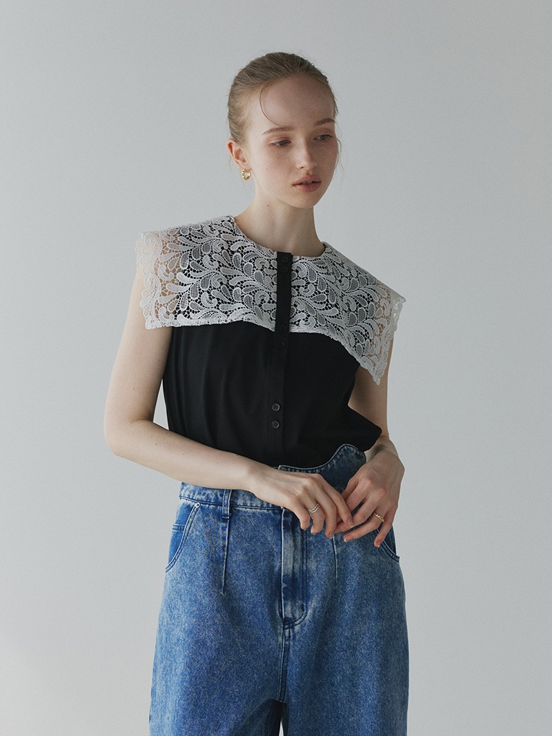 TRÈFLE+1 レースカラーブラウス レースカラーブラウス | Tops,ブラウス | | TREFLE＋1（トレフルプラス