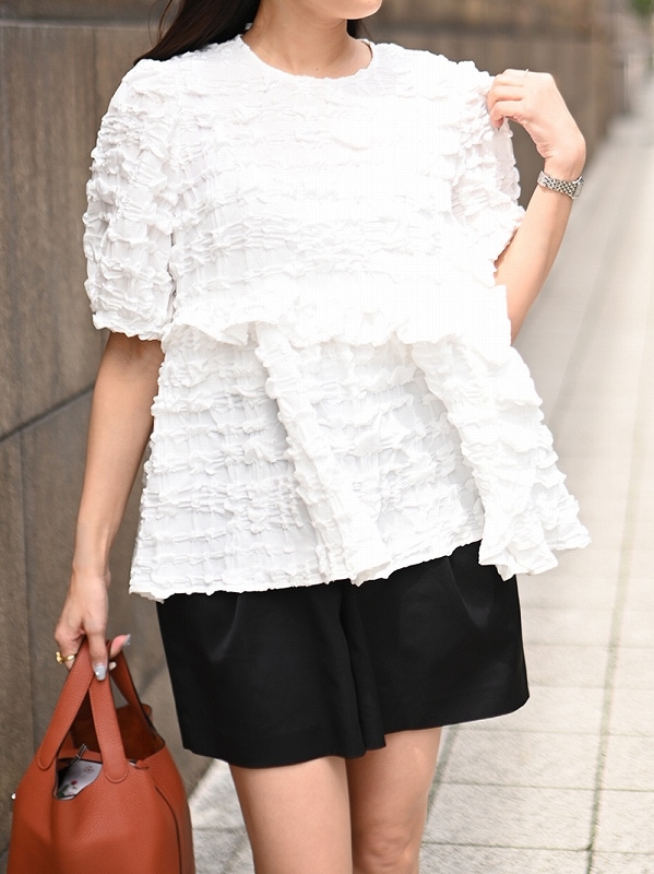 新品　TREFLE+1 ワッフルトップス トレフルプラスワン ブラウス フリル ワッフルトップス | Tops,トップス | | TREFLE＋1（トレフル