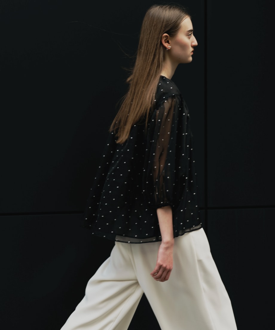 【新品未使用】トレフルプラスワン　enshia.Rドットブライズトップス enshia.R】ドットブライズトップス(WHITE) | Tops,トップス