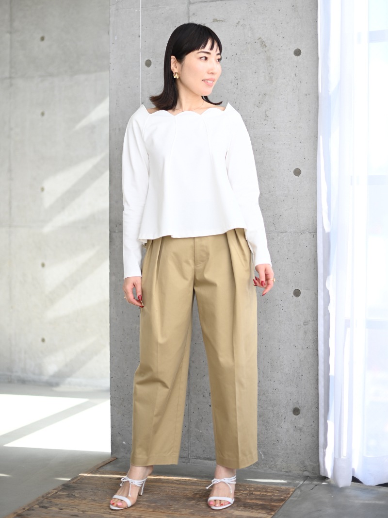 trefle+1 スカラップオフショルトップス スカラップオフショルトップス～半袖 | Tops,トップス