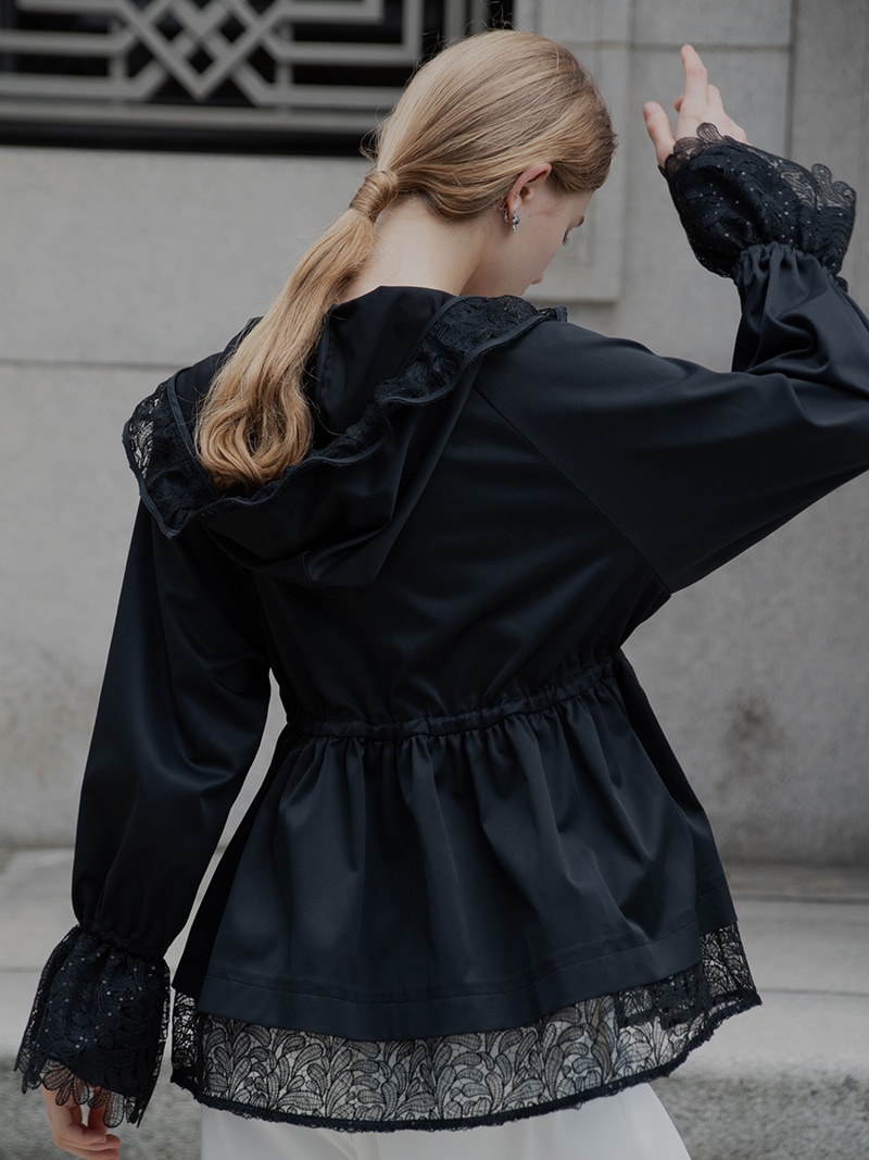 enshia.R】スパンコールレースパーカー(BLACK) | Outer | | TREFLE＋1