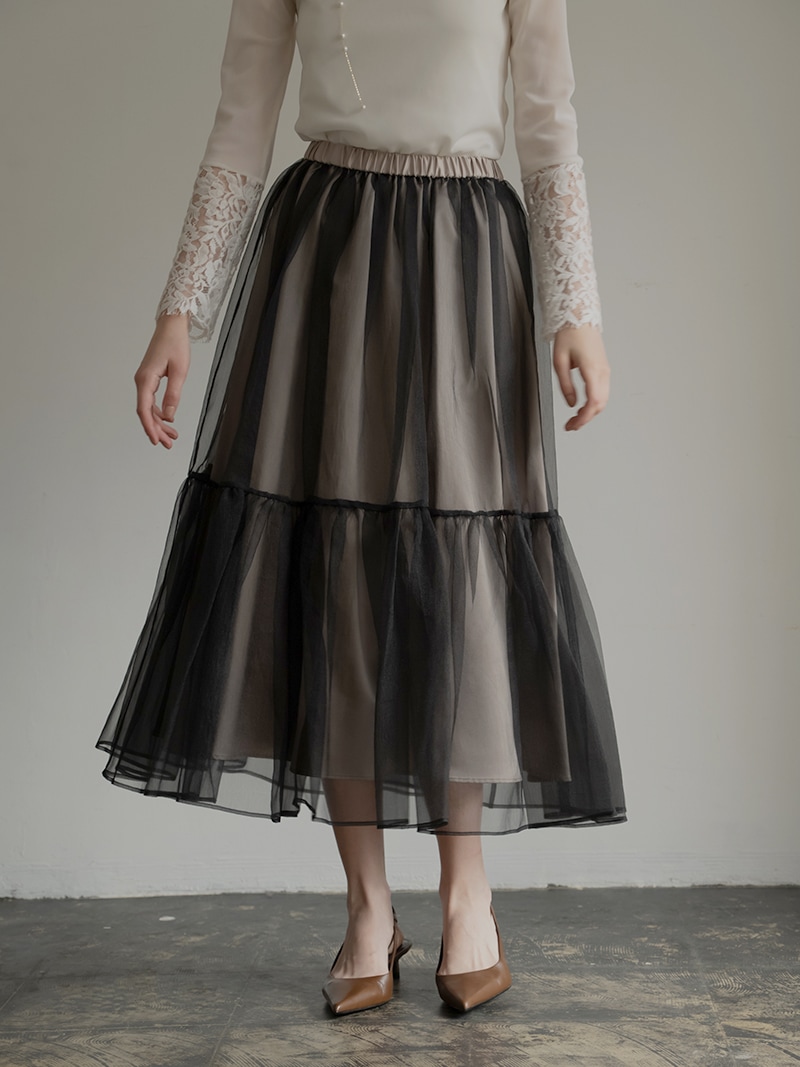 TREFLE +1 トレフルプラスワン　新品未使用タグ付き　バルーンスカート オーガンジースカート | Bottoms,スカート | | TREFLE＋1（トレフル