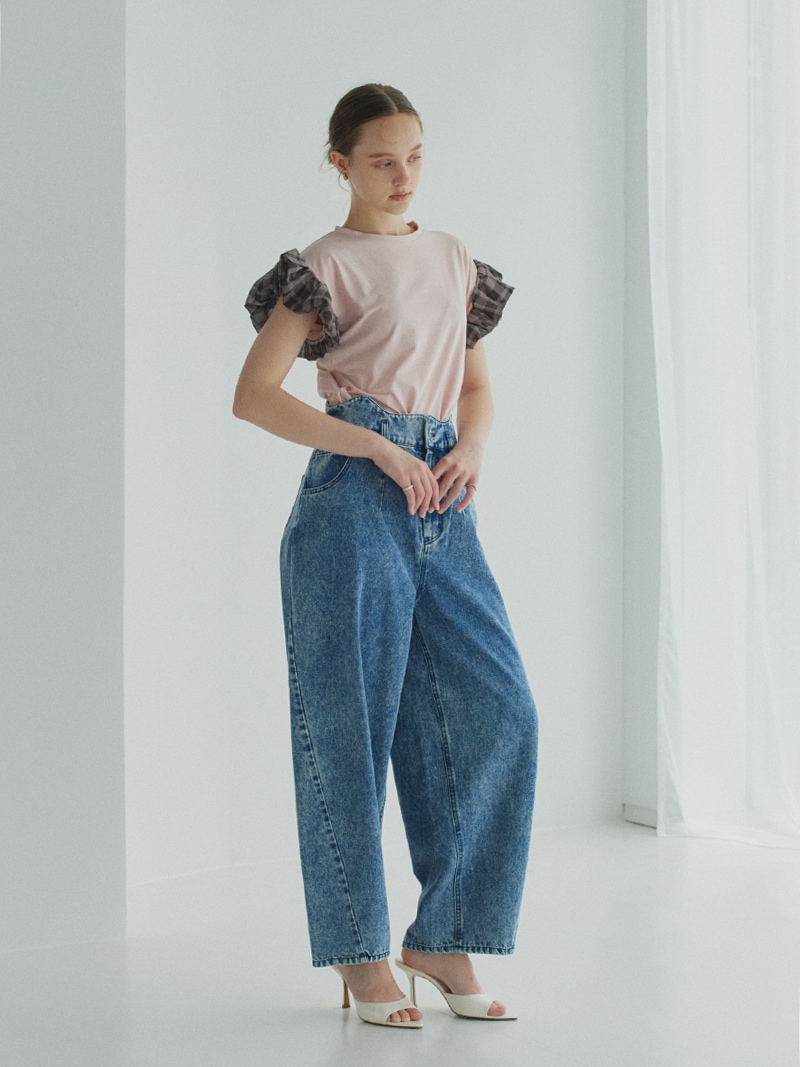 チェックパフトップス | Tops,トップス | | TREFLE＋1（トレフルプラス