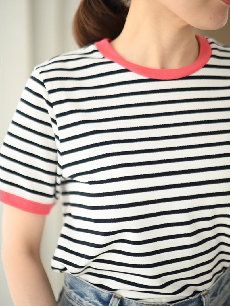 ラメボーダーカットソー～半袖 | Tops,Tシャツ | | TREFLE＋1