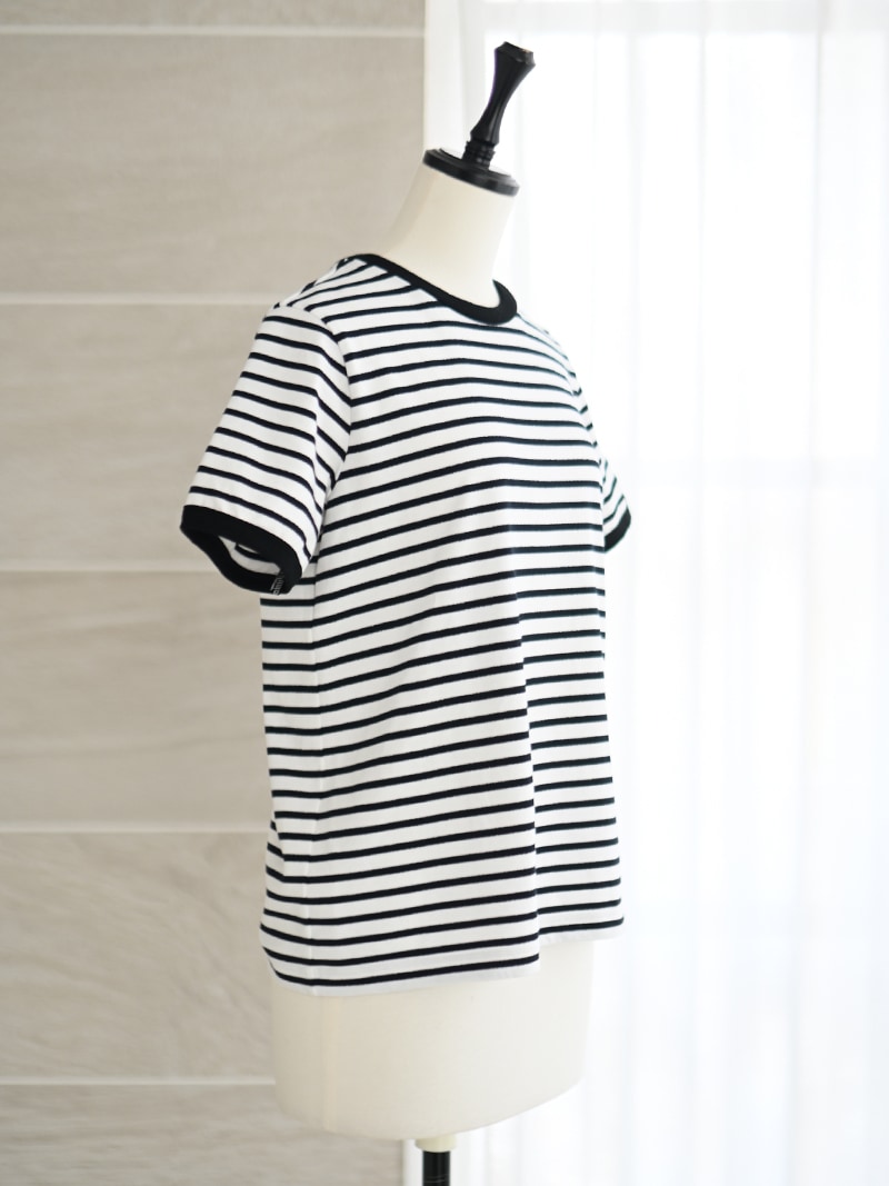 トレフルプラスワン　ラメボーダーカットソー半袖　ブルー ラメボーダーカットソー～半袖 | Tops,Tシャツ | | TREFLE＋1