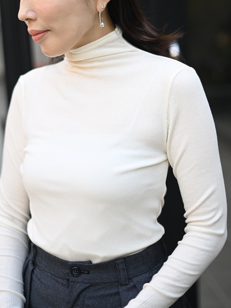 カシミヤシルクリブニット(WHITE) | Tops,ニット | | TREFLE＋1