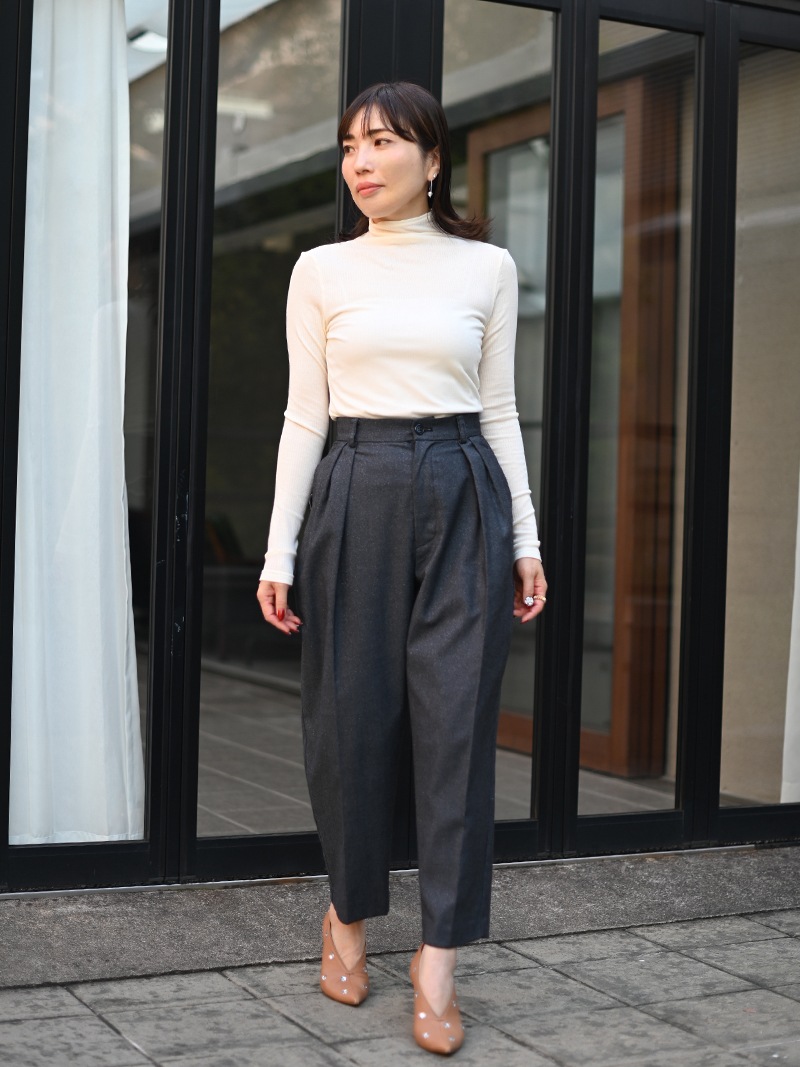 カシミヤシルクリブニット(WHITE) | Tops,ニット | | TREFLE＋1