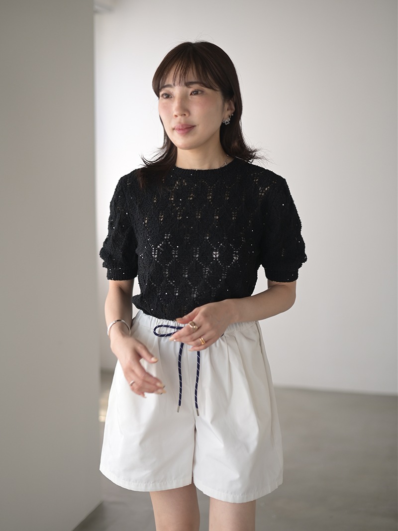 trefle+1 トレフル タックショートパンツ 01 ブラック コードショートパンツ | Bottoms,ショート | | TREFLE＋1（トレフル