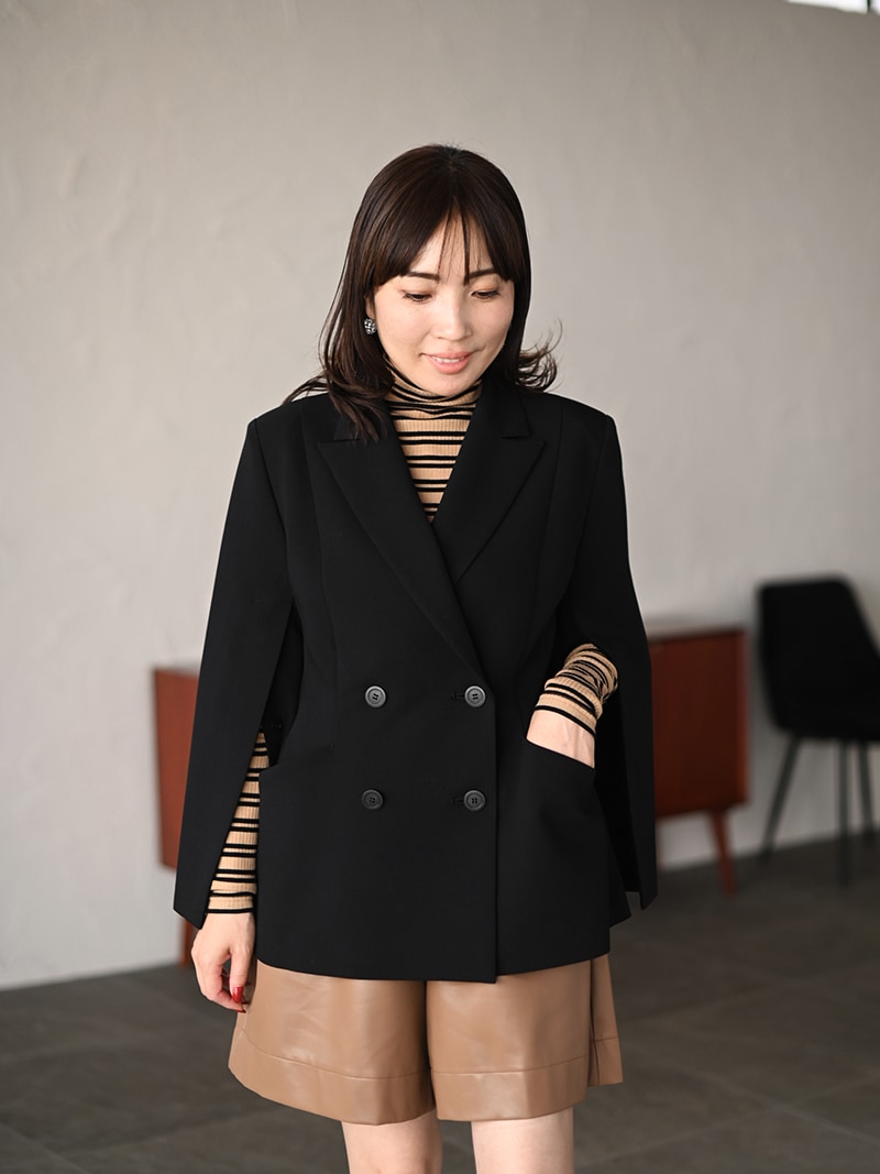 TRÈFLE+1 ブラック テーラードジャケット