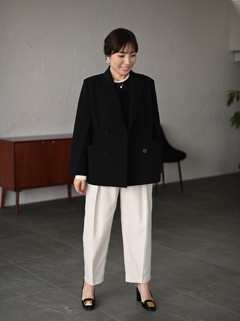 TRÈFLE+1 ブラック テーラードジャケット