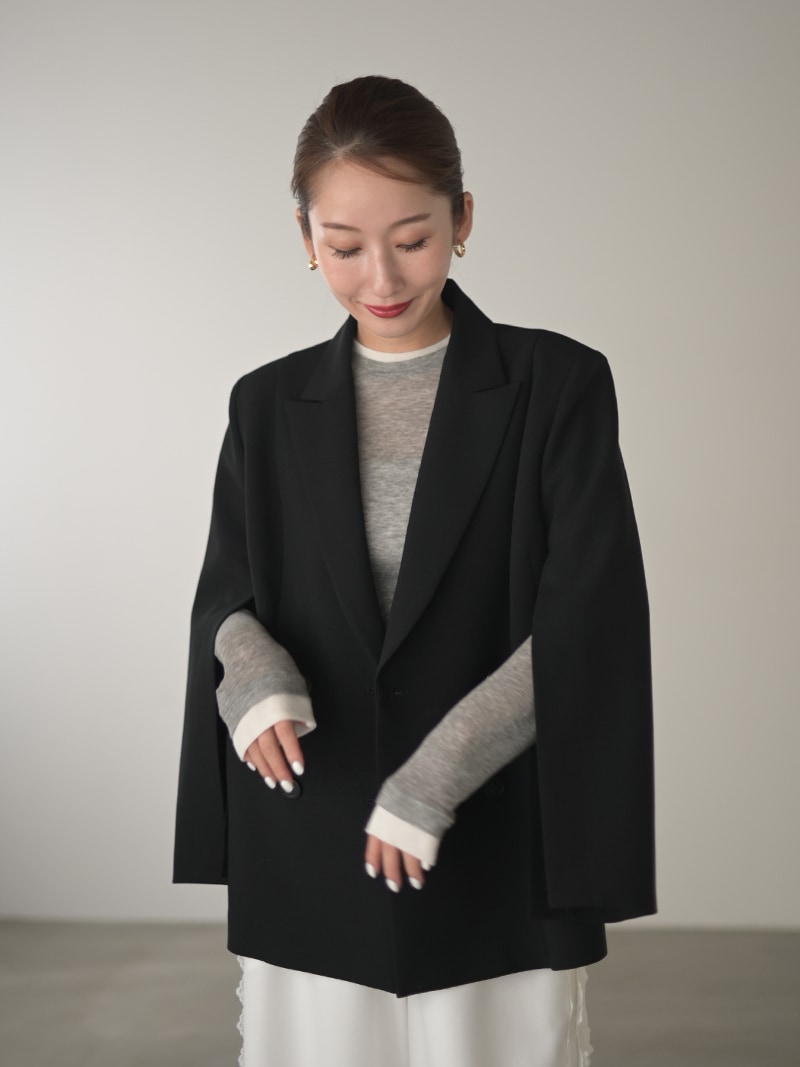 スリットスリーブテーラードジャケット(BLACK) | Outer | | TREFLE＋1