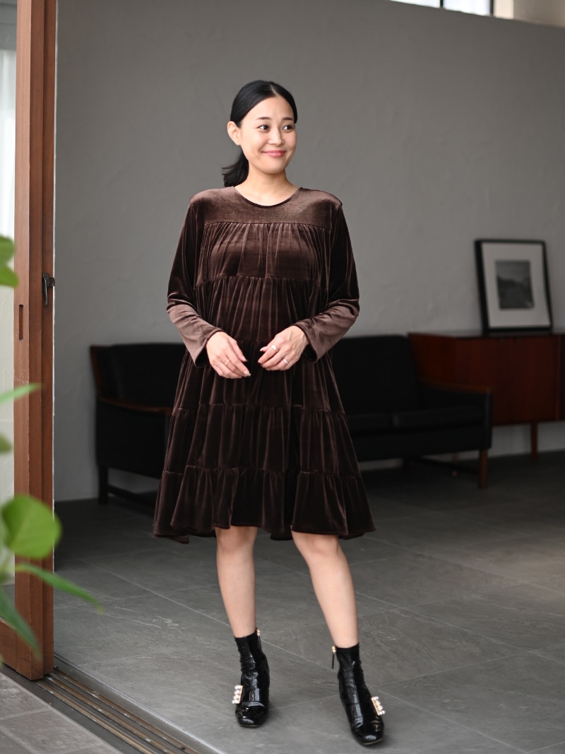 TREFLE+1 ベロアワンピース　【完売品】 TREFLE+1 ベロアワンピース 【完売品】