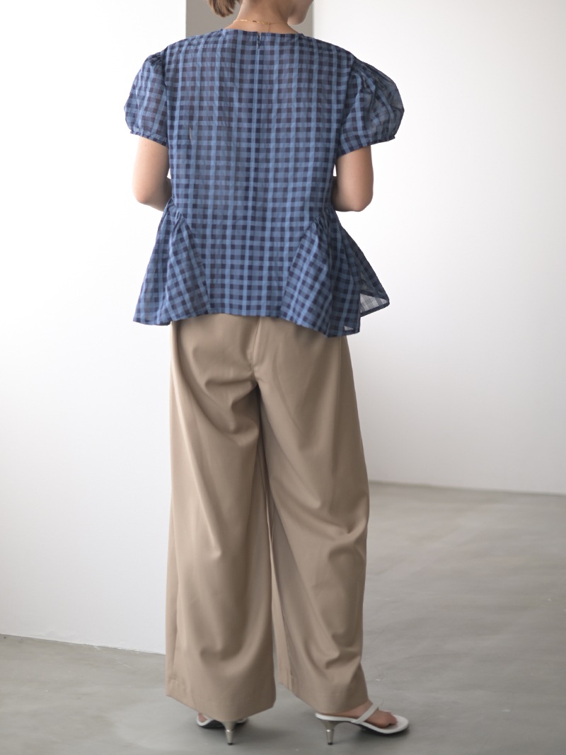 シアーチェックペプラムトップス | Tops,ブラウス | | TREFLE＋1