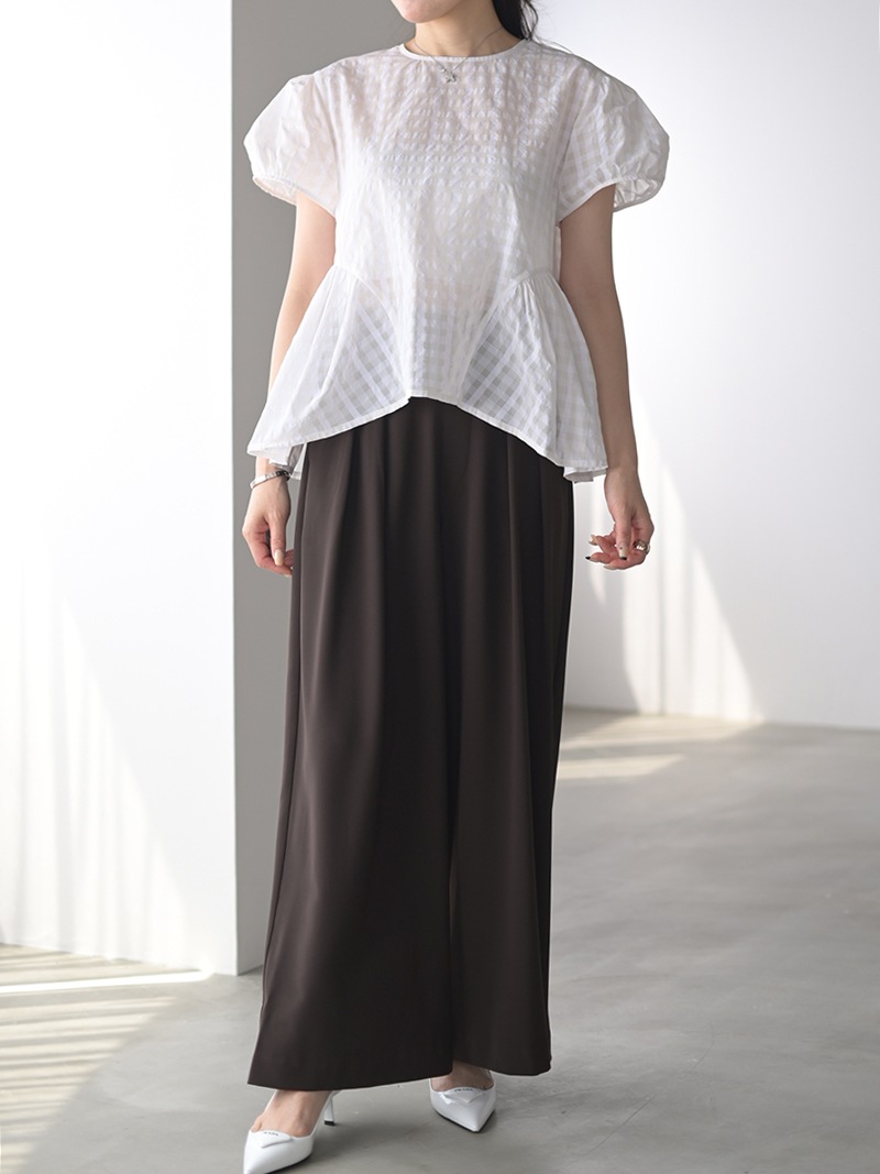 シアーチェックペプラムトップス | Tops,ブラウス | | TREFLE＋1