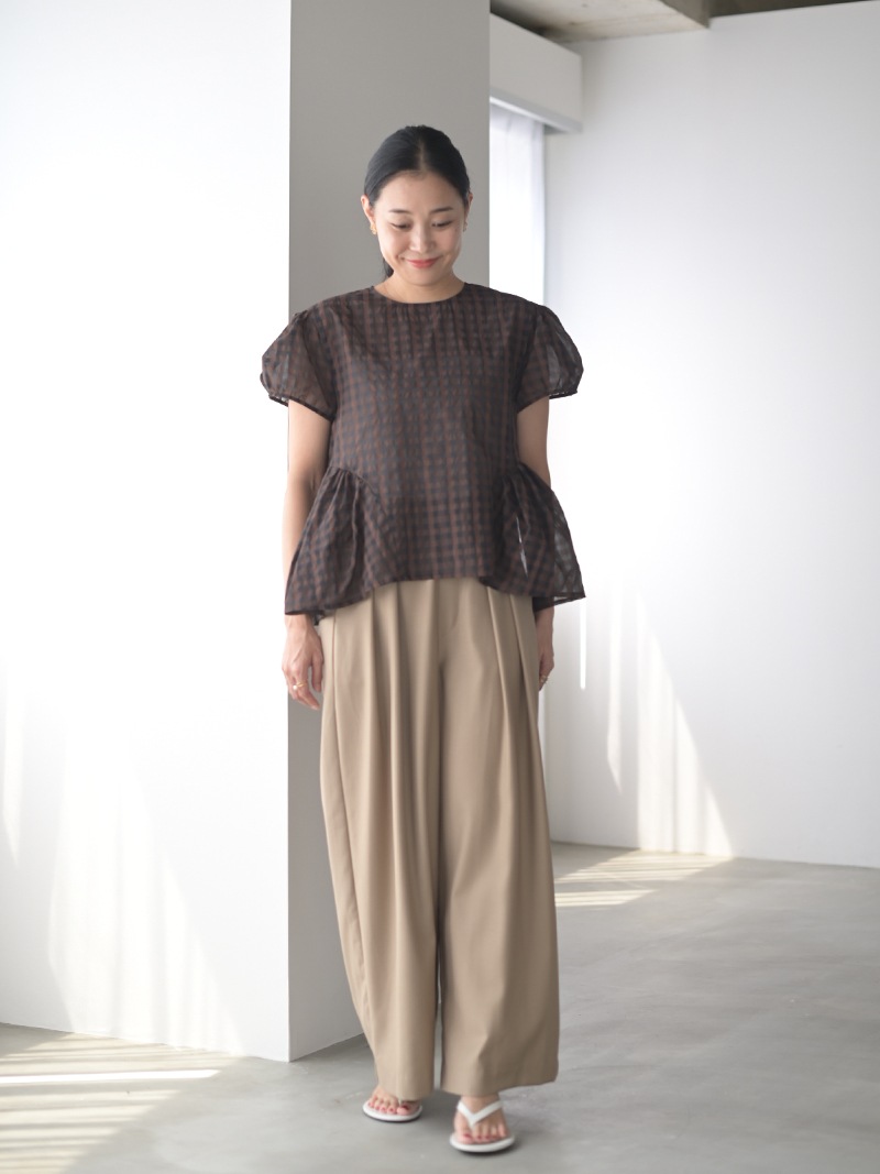 シアーチェックペプラムトップス | Tops,ブラウス | | TREFLE＋1