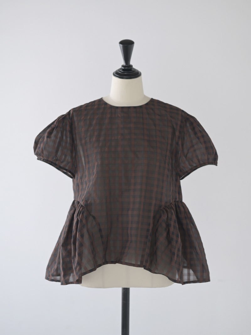 シアーチェックペプラムトップス | Tops,ブラウス | | TREFLE＋1
