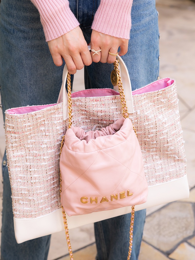 ツイードトートバッグ - pink×white - | Bag | | TREFLE＋1
