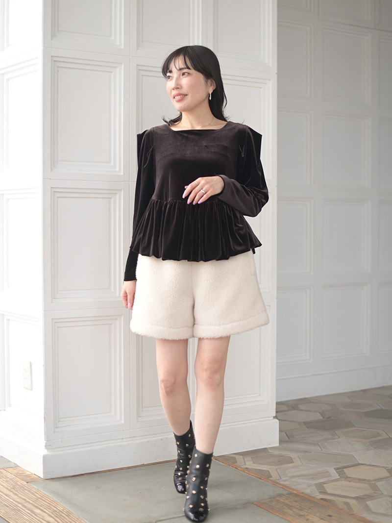 ベロアペプラムトップス | Tops,トップス | | TREFLE＋1（トレフル