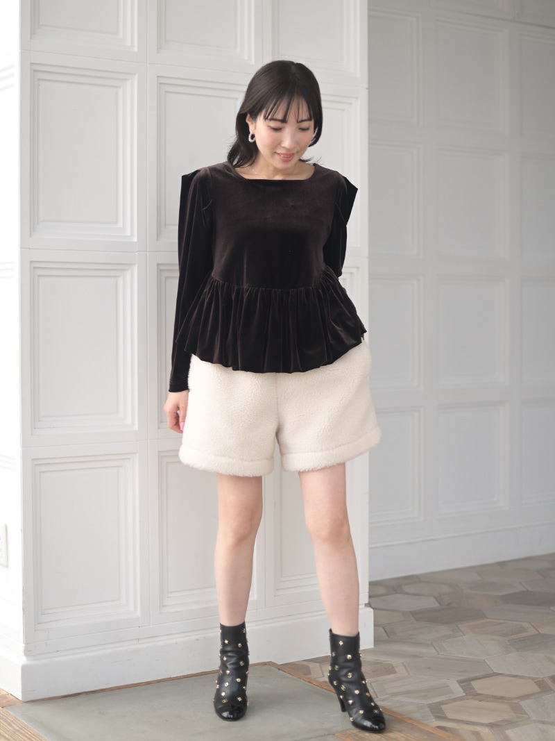 ベロアペプラムトップス | Tops,トップス | | TREFLE＋1（トレフル