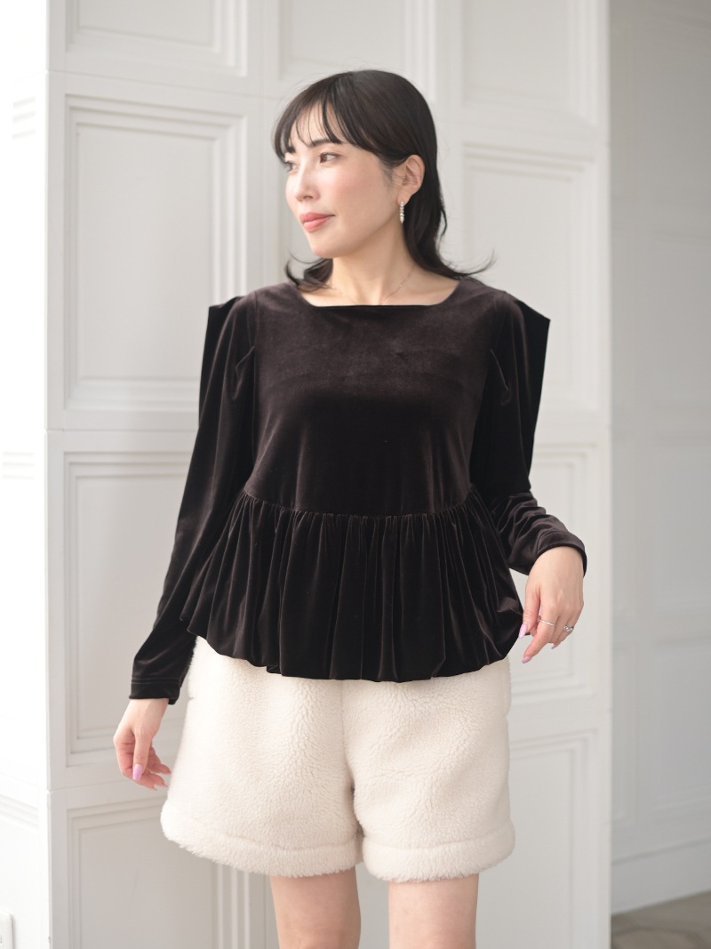 ペロ ベロアペプラムトップス | Tops,トップス | | TREFLE＋1（トレフル