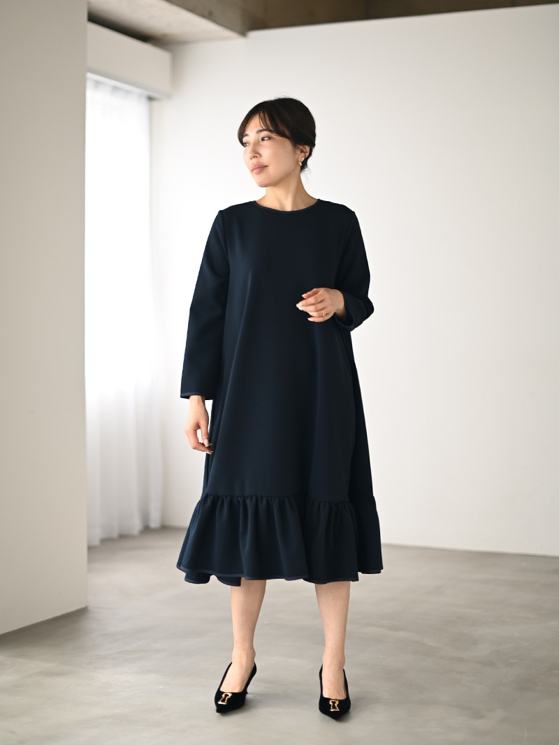裾フリルフレアワンピース～長袖（long） | New Arrival | | TREFLE＋1