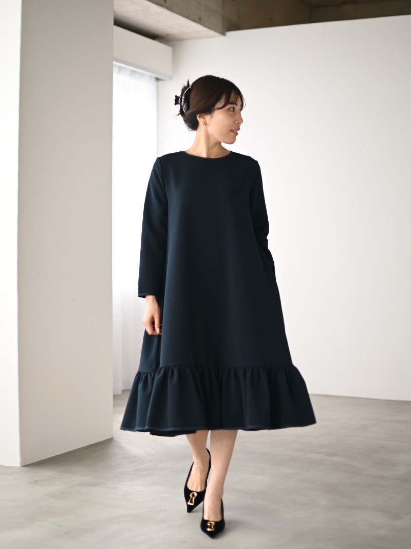 裾フリルフレアワンピース～長袖（long） | New Arrival | | TREFLE＋1