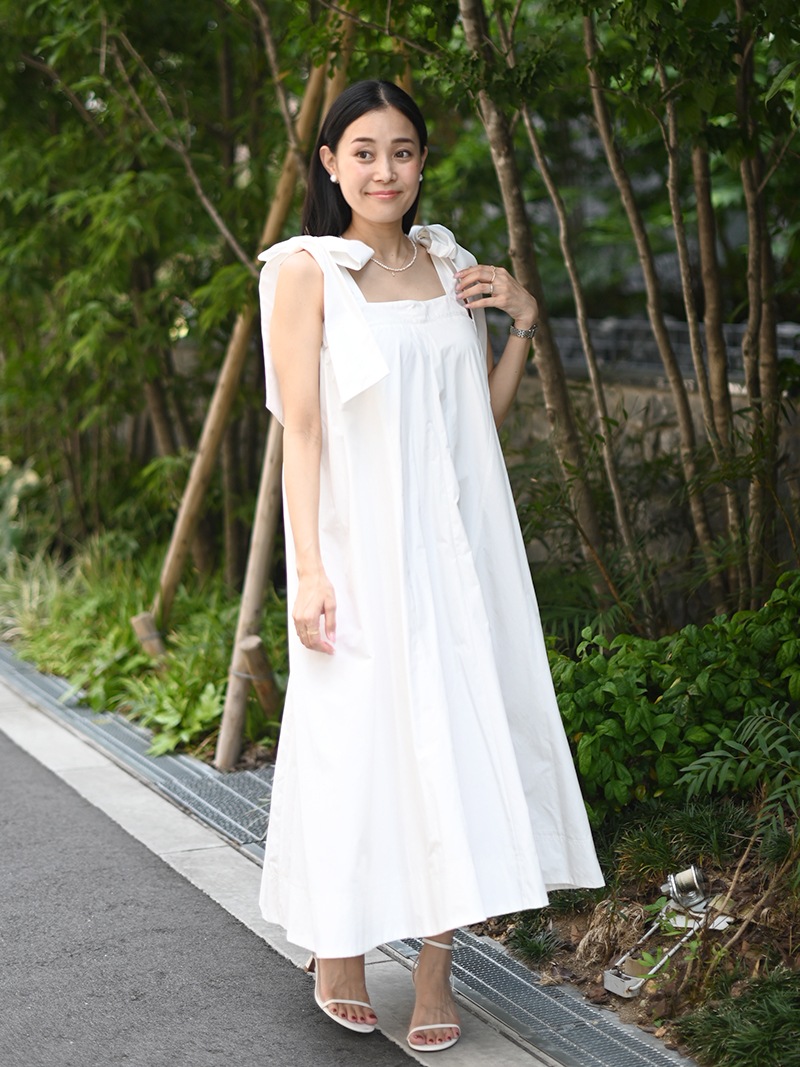 trefle+1リボンサロペット ショルダーリボン パンツ トレフル TREFLE+1]ワイドパンツサロペット | KOBUNSHA SELECT SHOP