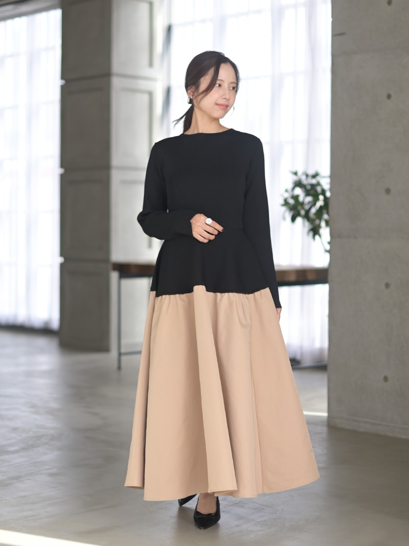 ニットドッキングワンピース | Onepiece,長袖 | | TREFLE＋1（トレフル